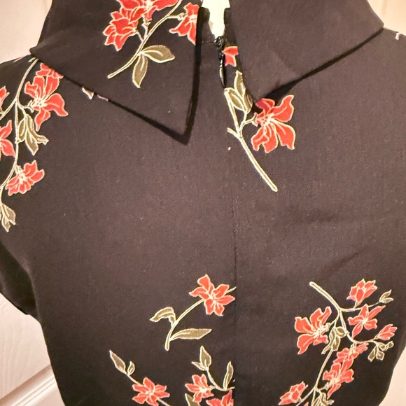 Banana Republic Black Dress with Red Floral Design - Picture 9 of 10